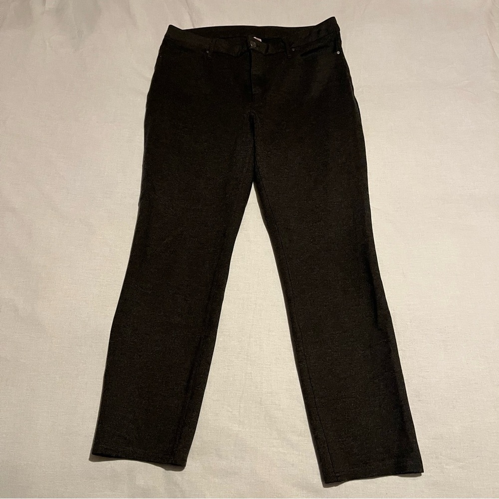 Chicos Womens Dress Pants Gray Size 10R Straight Leg Chinos